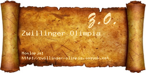 Zwillinger Olimpia névjegykártya